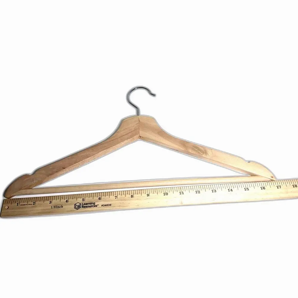 Natural Maple Wood Hangers 5 Pack Closet Clothing Storage Organizer